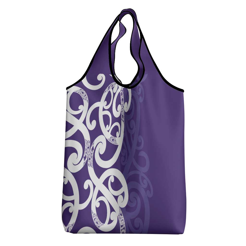 Violet Green Maori Grocery Bag Koru Kowhaiwhai - Polynesian Pride