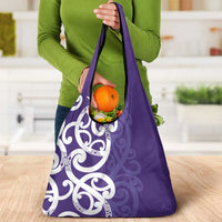Violet Green Maori Grocery Bag Koru Kowhaiwhai - Polynesian Pride