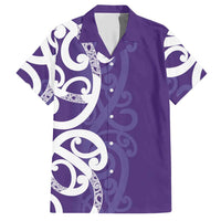 Violet Green Maori Hawaiian Shirt Koru Kowhaiwhai LT7 Violet - Polynesian Pride