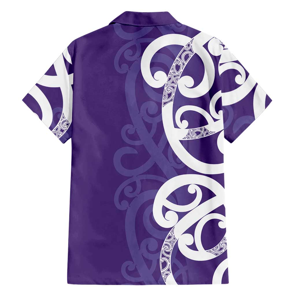 Violet Green Maori Hawaiian Shirt Koru Kowhaiwhai LT7 - Polynesian Pride