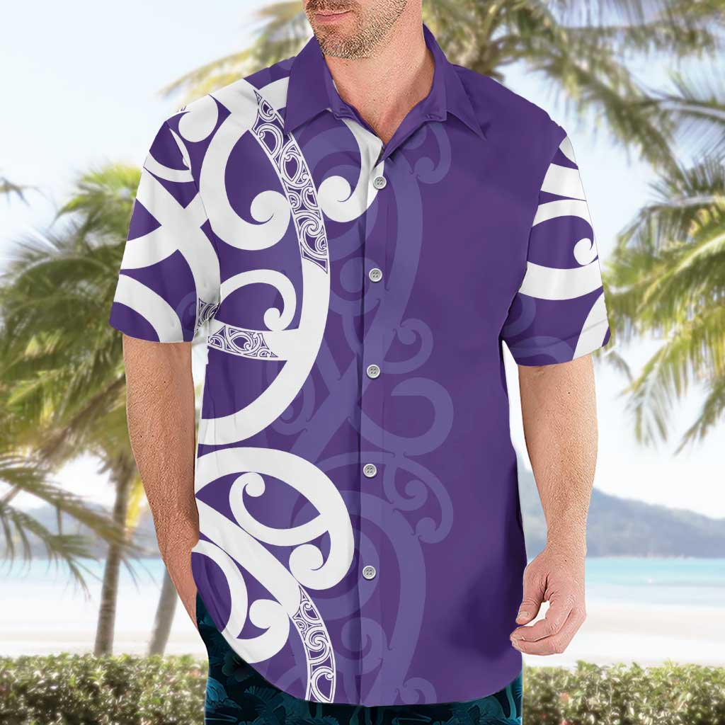 Violet Green Maori Hawaiian Shirt Koru Kowhaiwhai LT7 - Polynesian Pride