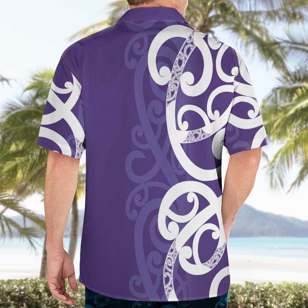 Violet Green Maori Hawaiian Shirt Koru Kowhaiwhai LT7 - Polynesian Pride