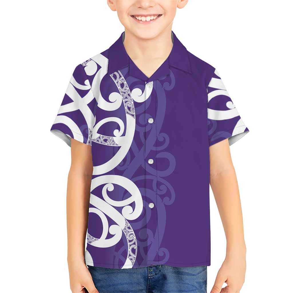 Violet Green Maori Hawaiian Shirt Koru Kowhaiwhai LT7 - Polynesian Pride