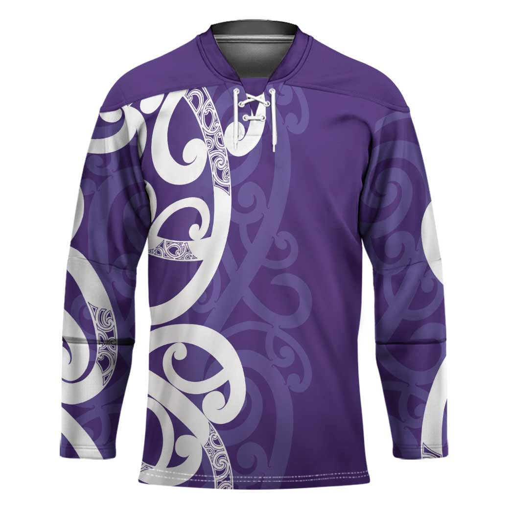 Violet Green Maori Hockey Jersey Koru Kowhaiwhai - Polynesian Pride