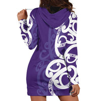 Violet Green Maori Hoodie Dress Koru Kowhaiwhai LT7 - Polynesian Pride