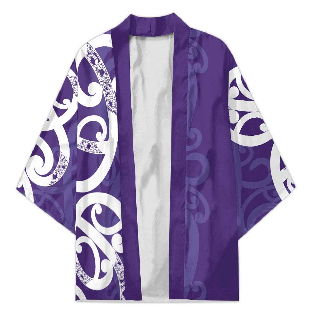 Violet Green Maori Kimono Koru Kowhaiwhai LT7 Unisex Violet - Polynesian Pride