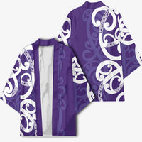 Violet Green Maori Kimono Koru Kowhaiwhai LT7 - Polynesian Pride