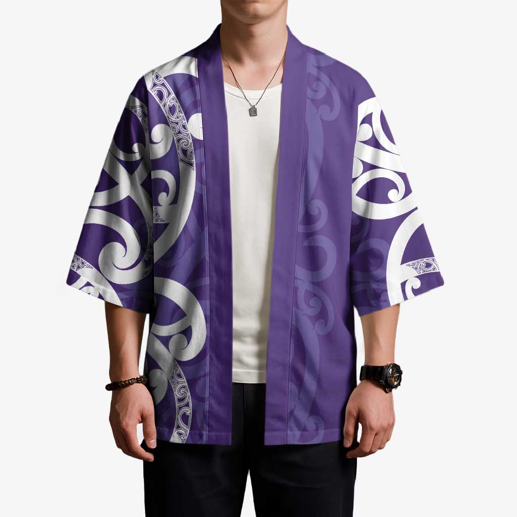 Violet Green Maori Kimono Koru Kowhaiwhai LT7 - Polynesian Pride