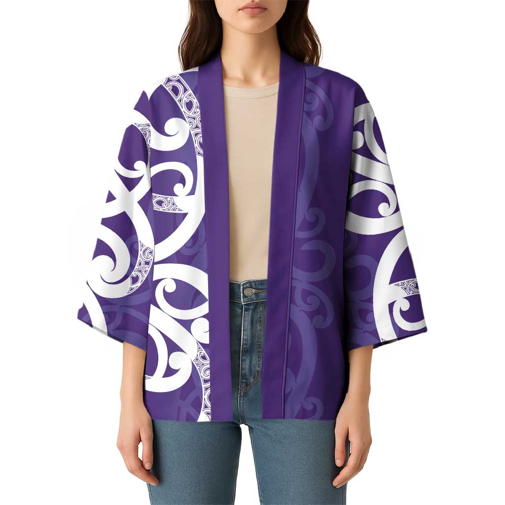 Violet Green Maori Kimono Koru Kowhaiwhai LT7 - Polynesian Pride