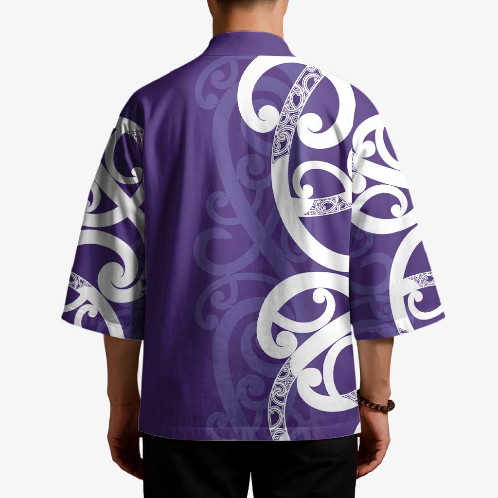 Violet Green Maori Kimono Koru Kowhaiwhai LT7 - Polynesian Pride