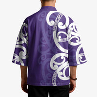Violet Green Maori Kimono Koru Kowhaiwhai LT7 - Polynesian Pride