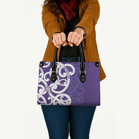 Violet Green Maori Leather Bag Koru Kowhaiwhai - Polynesian Pride