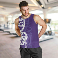 Violet Green Maori Men Tank Top Koru Kowhaiwhai LT7 Violet - Polynesian Pride