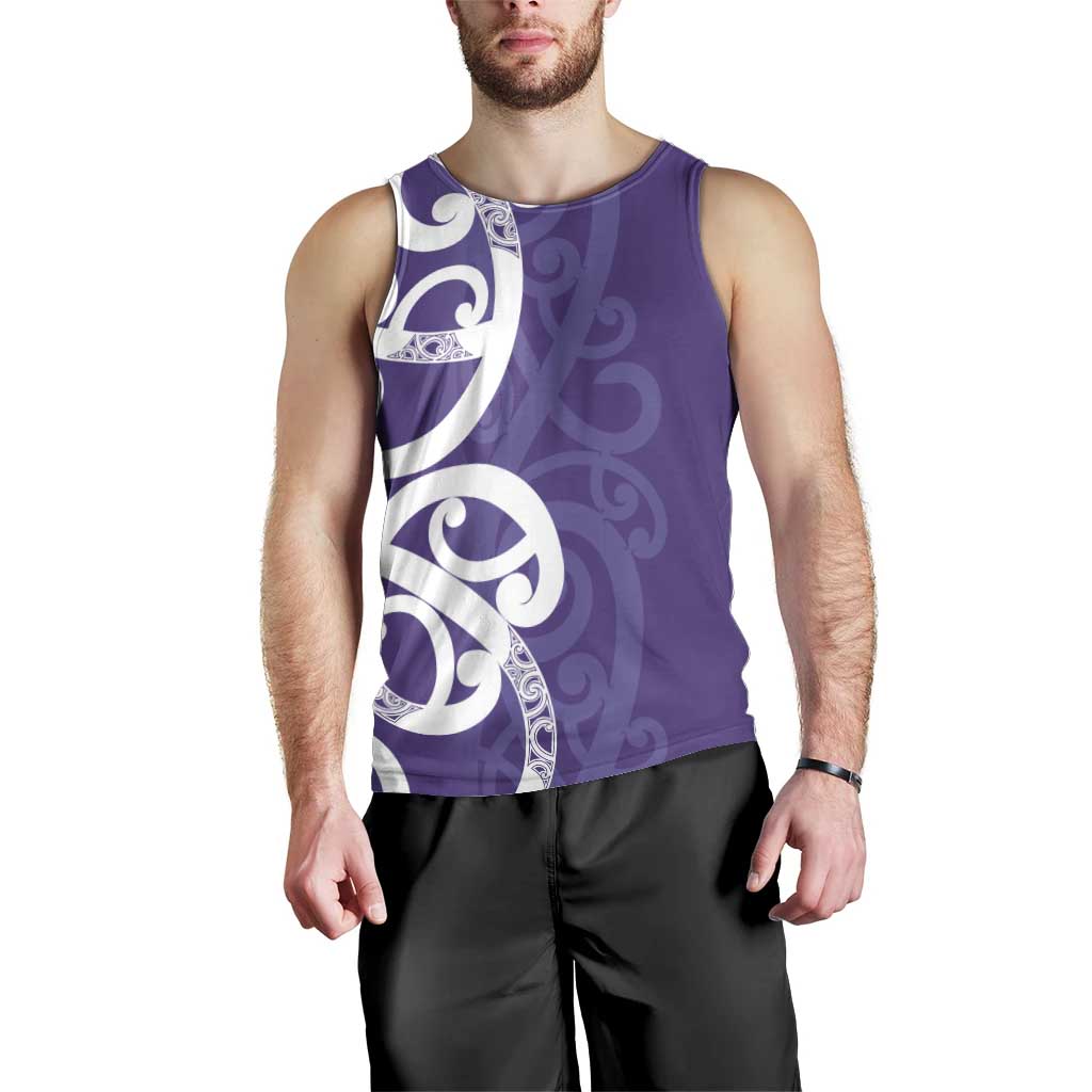 Violet Green Maori Men Tank Top Koru Kowhaiwhai LT7 - Polynesian Pride