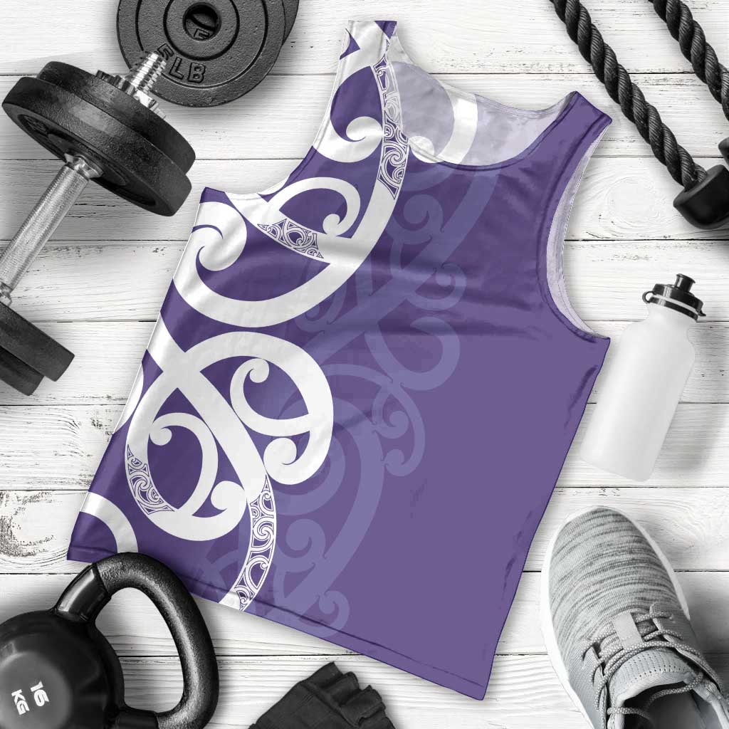 Violet Green Maori Men Tank Top Koru Kowhaiwhai LT7 - Polynesian Pride