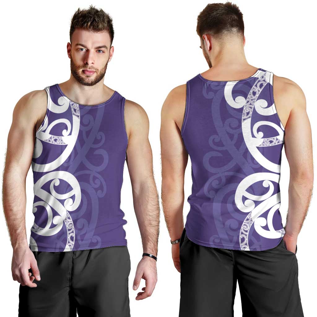 Violet Green Maori Men Tank Top Koru Kowhaiwhai LT7 - Polynesian Pride