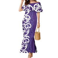 Violet Green Maori Mermaid Dress Koru Kowhaiwhai LT7 Women Violet - Polynesian Pride