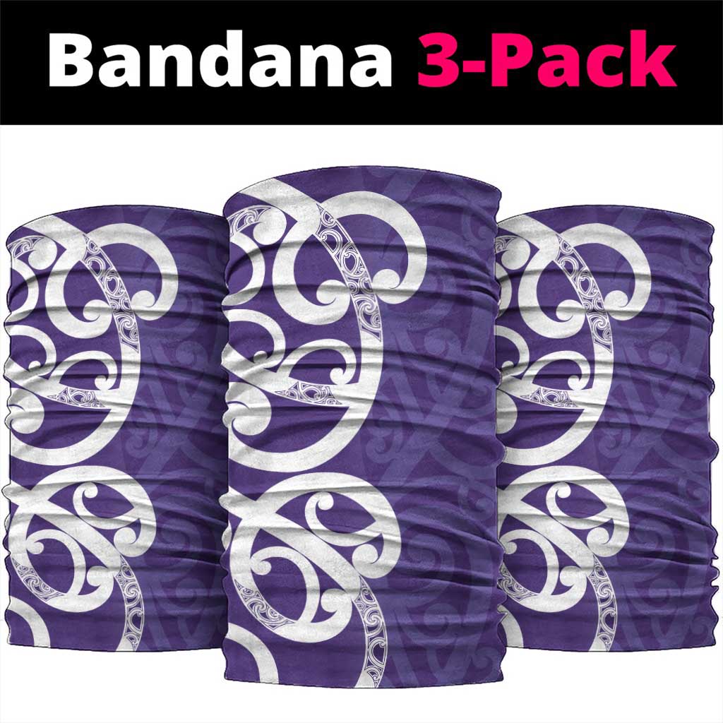 Violet Green Maori Neck Gaiter Koru Kowhaiwhai LT7 package One Size: 25*50cm Violet - Polynesian Pride