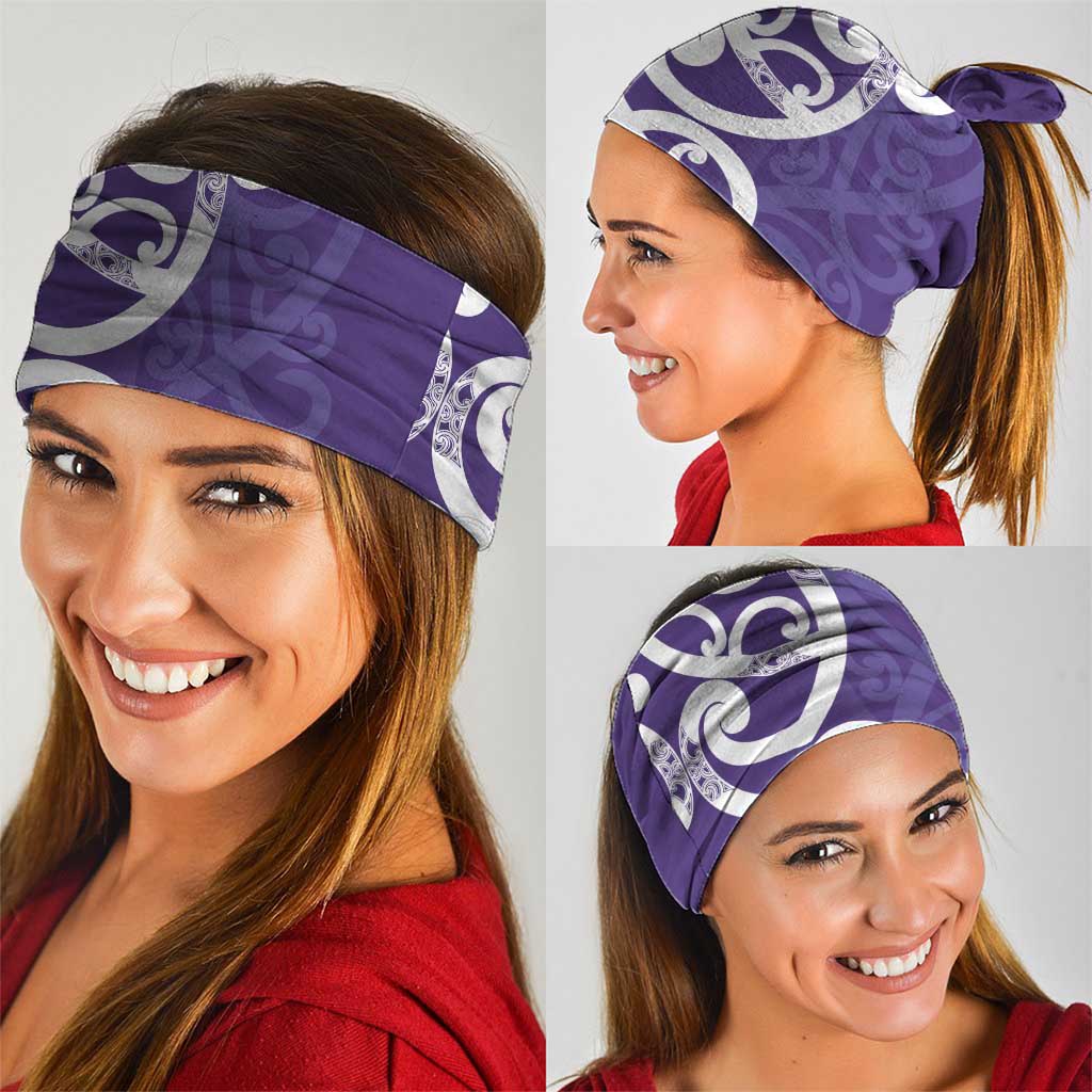 Violet Green Maori Neck Gaiter Koru Kowhaiwhai LT7 - Polynesian Pride