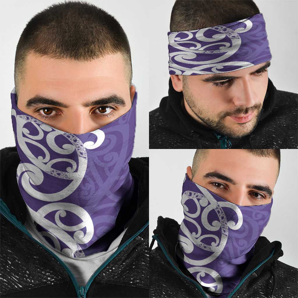 Violet Green Maori Neck Gaiter Koru Kowhaiwhai LT7 - Polynesian Pride