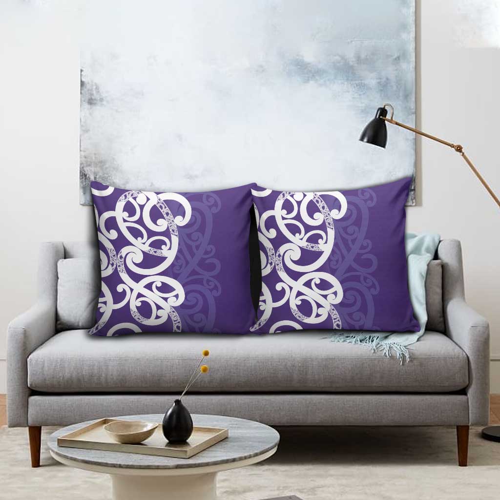Violet Green Maori Pillow Cover Koru Kowhaiwhai LT7 - Polynesian Pride