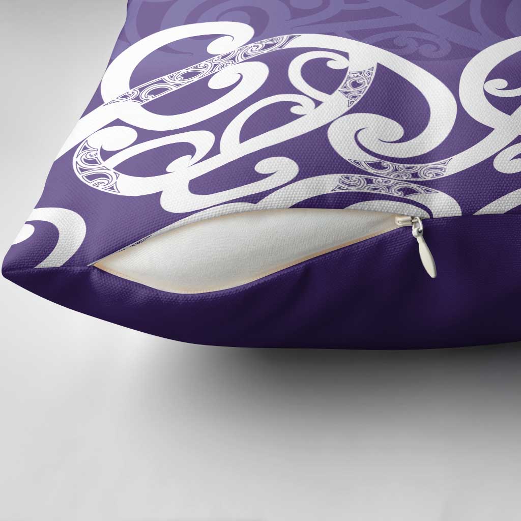 Violet Green Maori Pillow Cover Koru Kowhaiwhai LT7 - Polynesian Pride