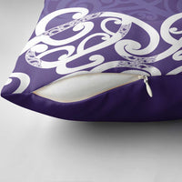Violet Green Maori Pillow Cover Koru Kowhaiwhai LT7 - Polynesian Pride