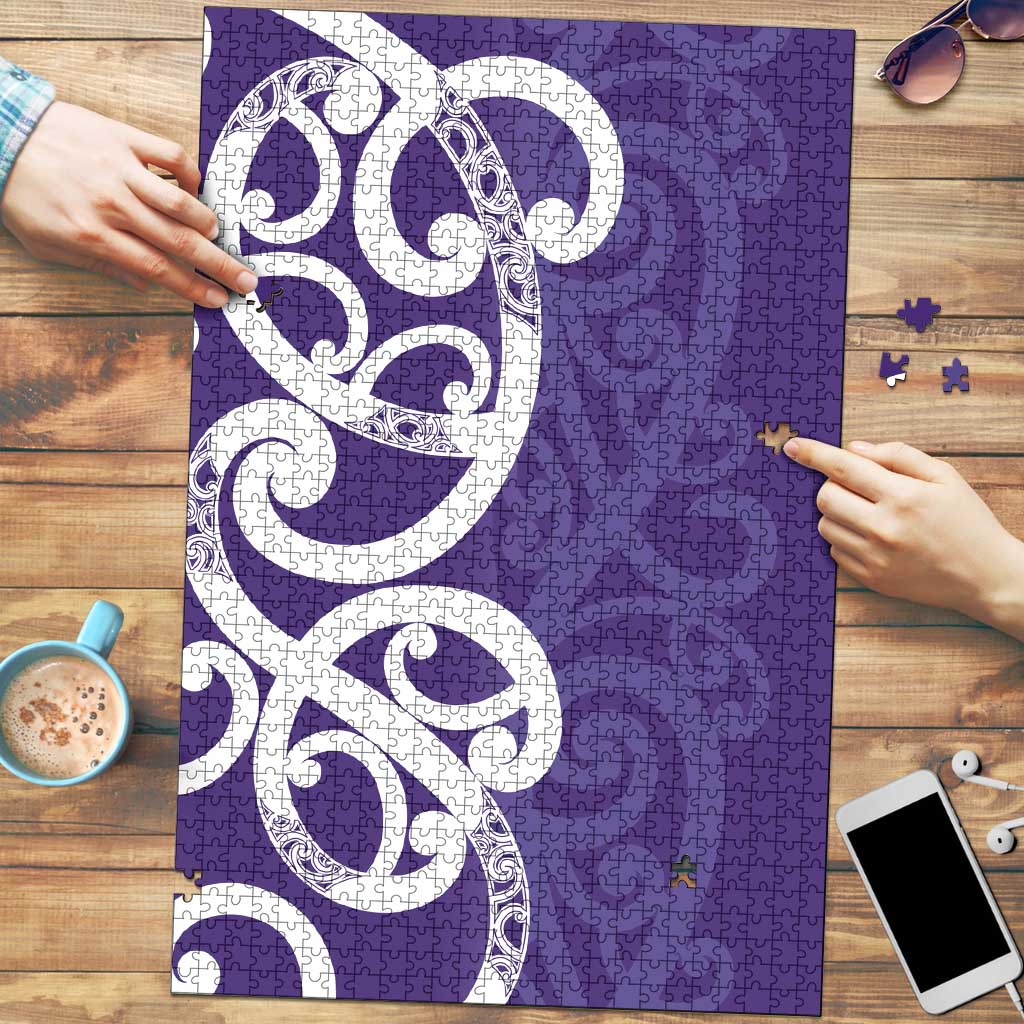Violet Green Maori Puzzle Koru Kowhaiwhai LT7 Violet - Polynesian Pride