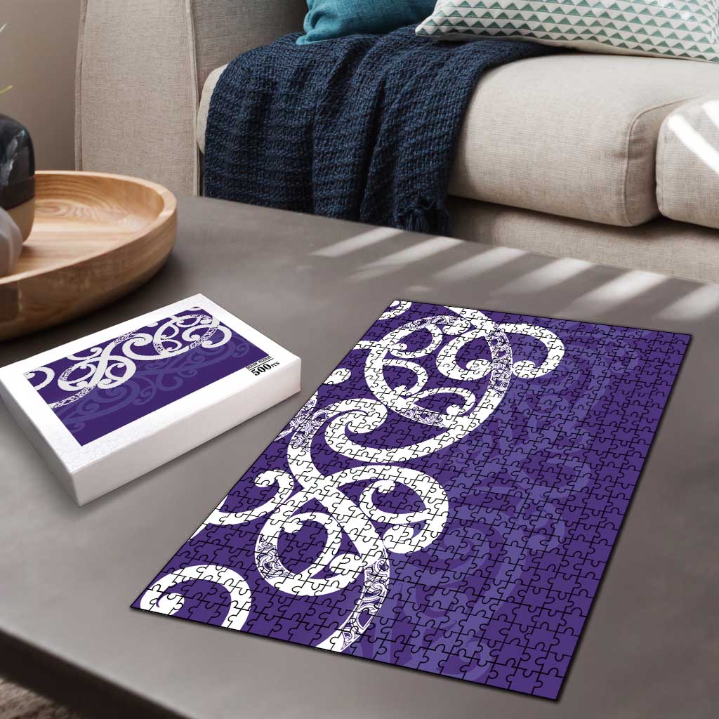 Violet Green Maori Puzzle Koru Kowhaiwhai LT7 - Polynesian Pride