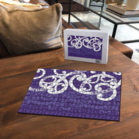 Violet Green Maori Puzzle Koru Kowhaiwhai LT7 - Polynesian Pride