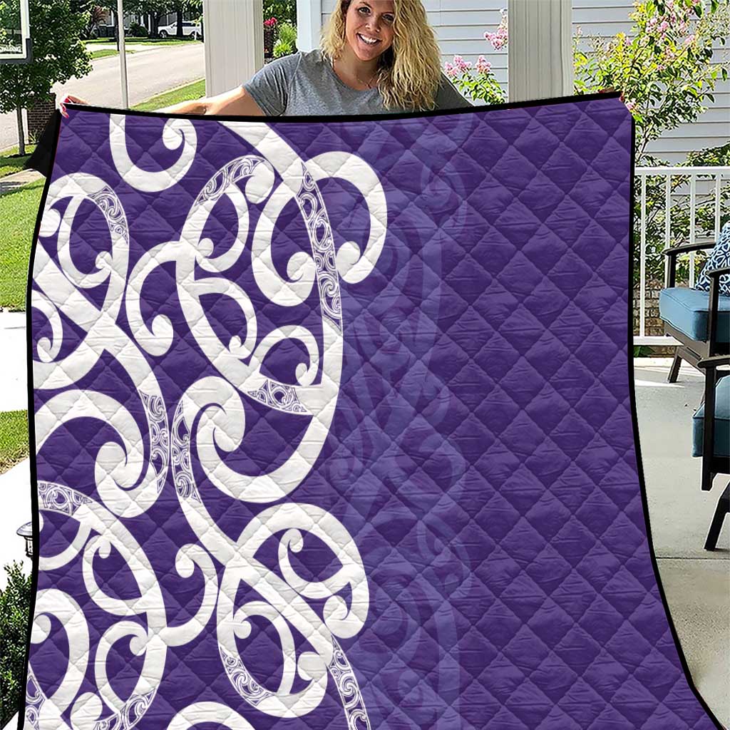 Violet Green Maori Quilt Koru Kowhaiwhai - Polynesian Pride