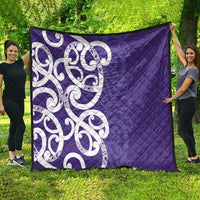 Violet Green Maori Quilt Koru Kowhaiwhai - Polynesian Pride