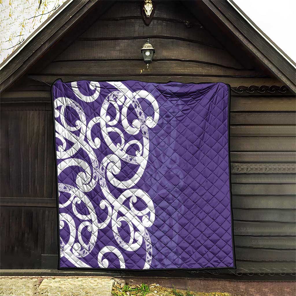 Violet Green Maori Quilt Koru Kowhaiwhai - Polynesian Pride