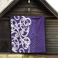 Violet Green Maori Quilt Koru Kowhaiwhai - Polynesian Pride