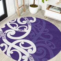 Violet Green Maori Round Carpet Koru Kowhaiwhai LT7 Violet - Polynesian Pride