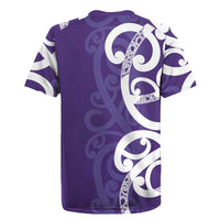 Violet Green Maori Rugby Jersey Koru Kowhaiwhai LT7 - Polynesian Pride