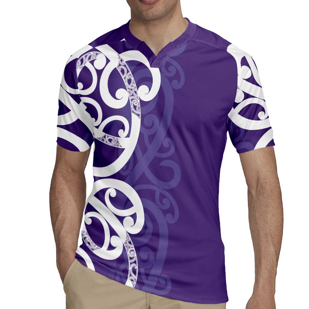 Violet Green Maori Rugby Jersey Koru Kowhaiwhai LT7 - Polynesian Pride