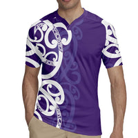 Violet Green Maori Rugby Jersey Koru Kowhaiwhai LT7 - Polynesian Pride