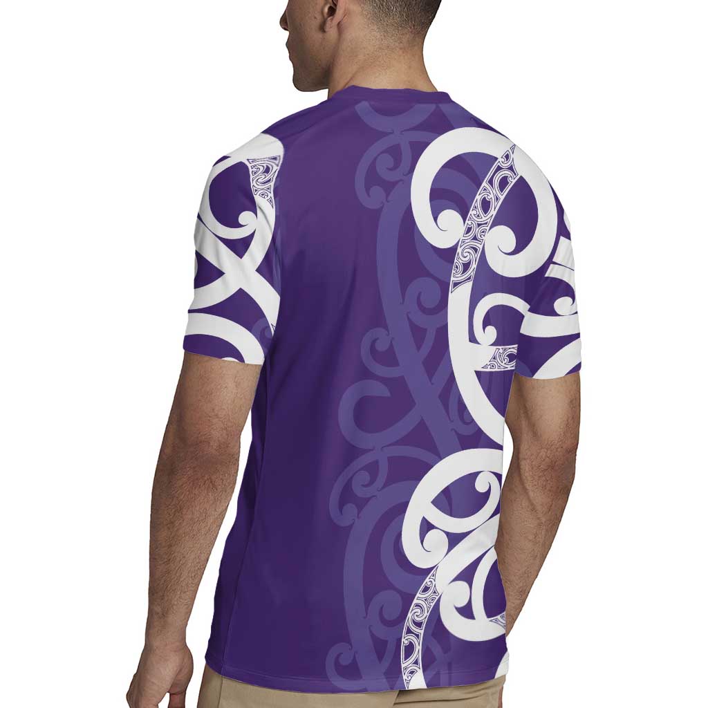 Violet Green Maori Rugby Jersey Koru Kowhaiwhai LT7 - Polynesian Pride