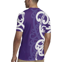 Violet Green Maori Rugby Jersey Koru Kowhaiwhai LT7 - Polynesian Pride