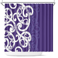 Violet Green Maori Shower Curtain Koru Kowhaiwhai LT7 Violet - Polynesian Pride