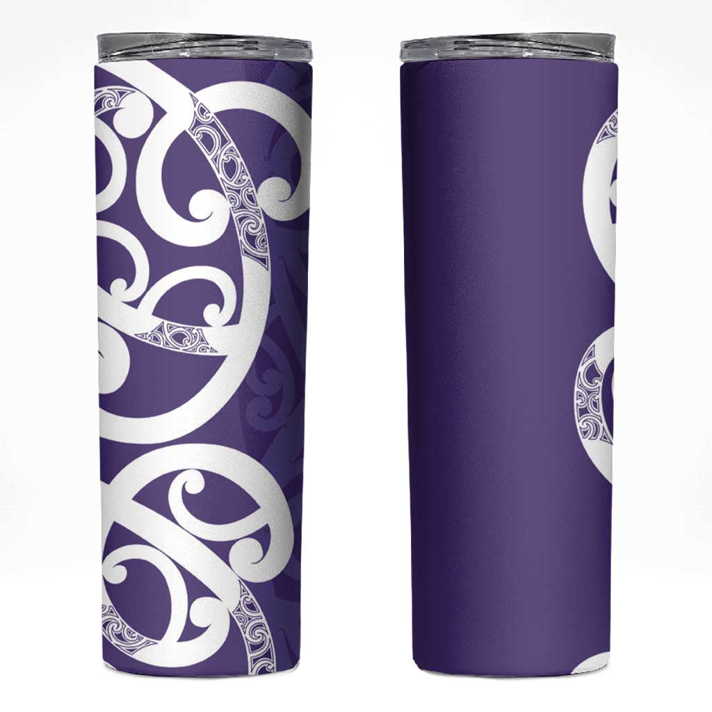 Violet Green Maori Skinny Tumbler Koru Kowhaiwhai LT7 Violet - Polynesian Pride