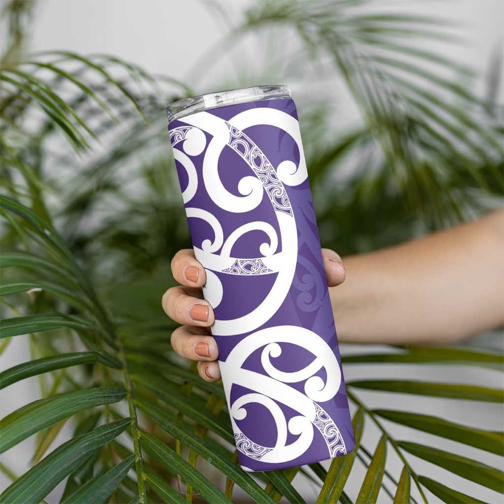 Violet Green Maori Skinny Tumbler Koru Kowhaiwhai LT7 - Polynesian Pride