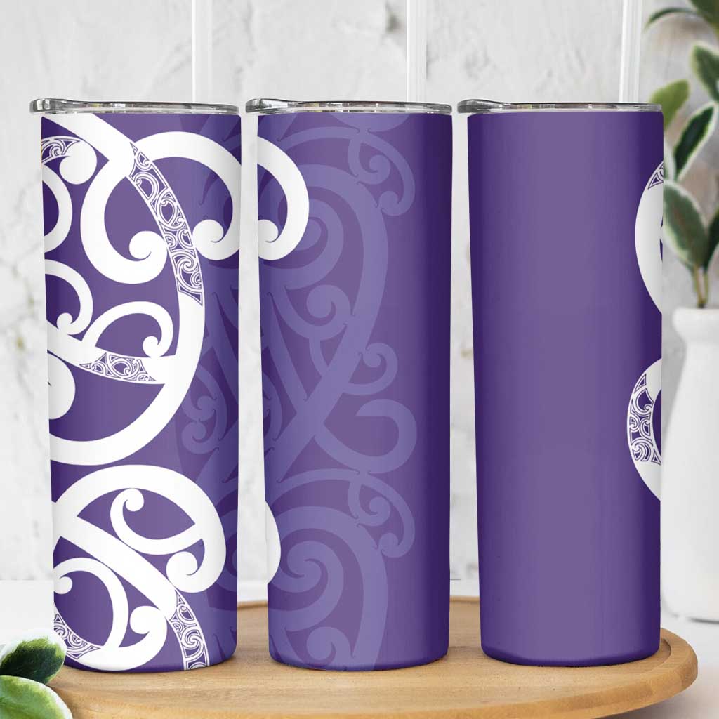 Violet Green Maori Skinny Tumbler Koru Kowhaiwhai LT7 - Polynesian Pride