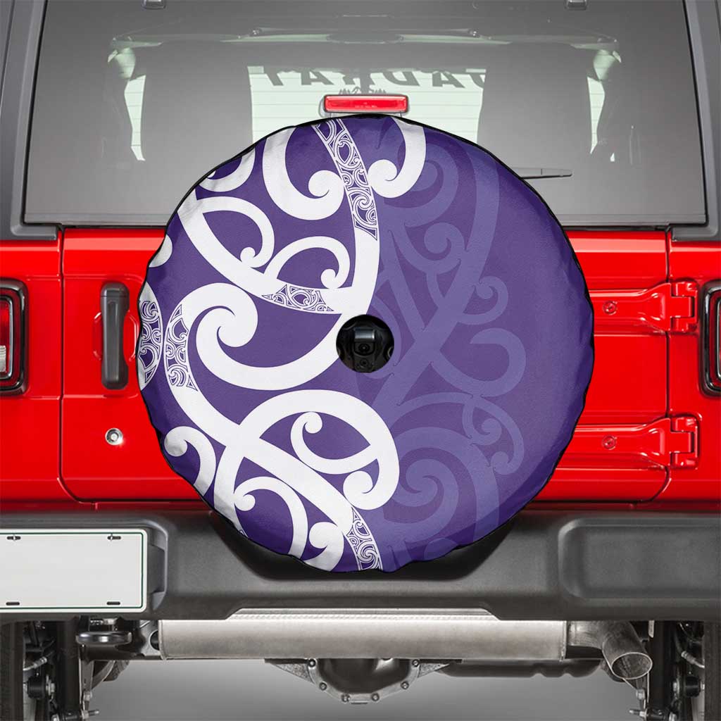 Violet Green Maori Spare Tire Cover Koru Kowhaiwhai LT7 - Polynesian Pride