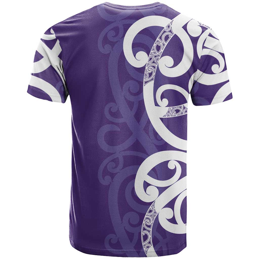 Violet Green Maori T Shirt Koru Kowhaiwhai - Polynesian Pride