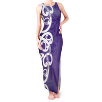 Violet Green Maori Tank Maxi Dress Koru Kowhaiwhai LT7 Women Violet - Polynesian Pride