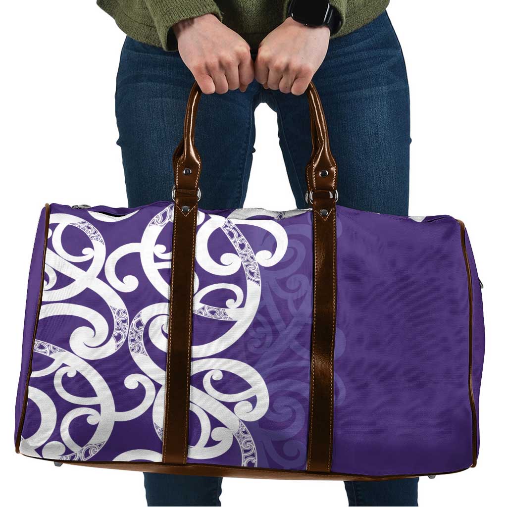 Violet Green Maori Travel Bag Koru Kowhaiwhai - Polynesian Pride
