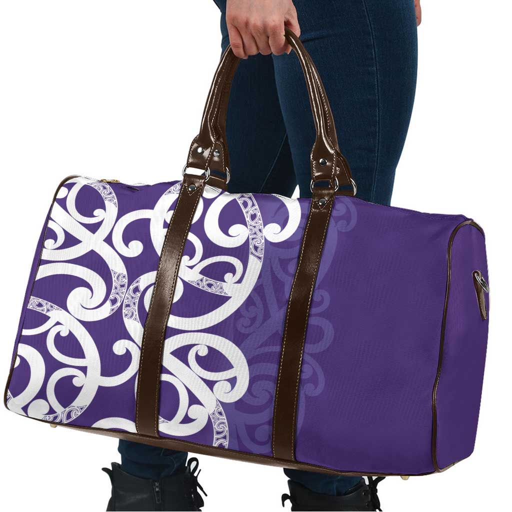 Violet Green Maori Travel Bag Koru Kowhaiwhai - Polynesian Pride