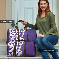 Violet Green Maori Travel Bag Koru Kowhaiwhai - Polynesian Pride